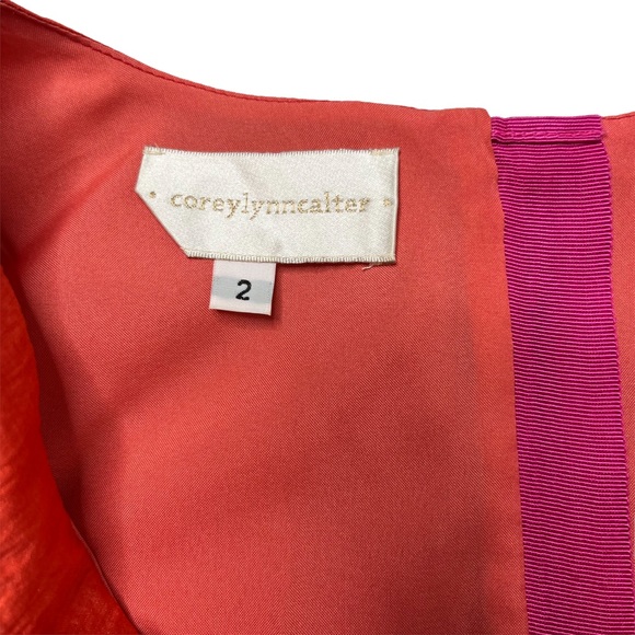 Corey Lynn Calter Mini Dress Orange Short Sleeve V Neck Zip Back Pockets Size 2 - Picture 8 of 16